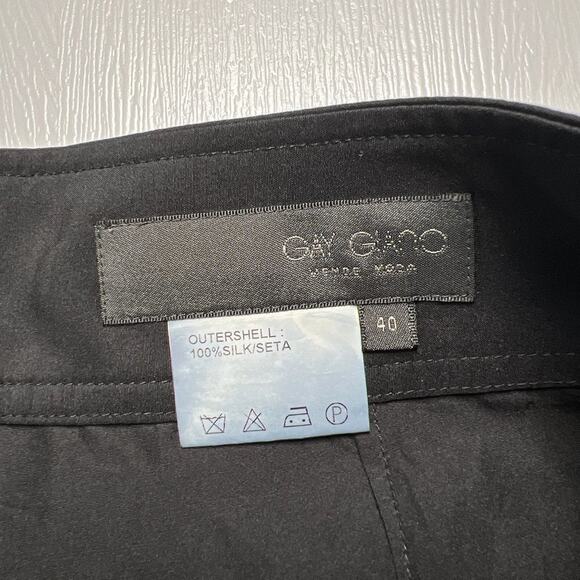 Gay Giano Silk Pants SIZE EU 40 US 28 Black Lightweight Drawstring Trouser - Picture 3 of 7
